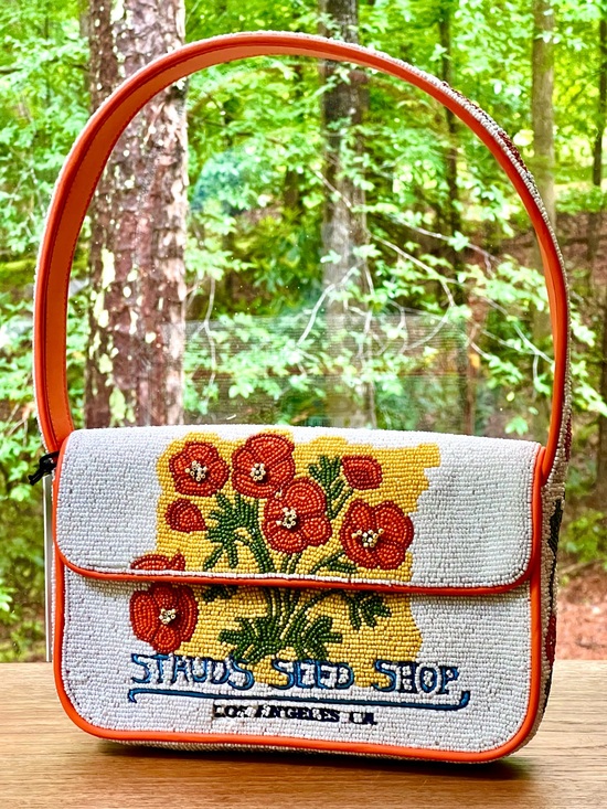 STAUD Handbags - NWT Staud Beaded Tommy Shoulder Bag California Poppy 🌟Rare🌟